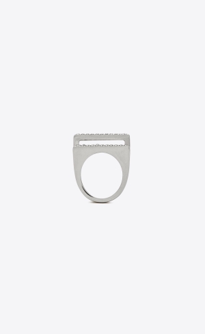 YSL Randig Rhinestone Ring In Metal Palladium And Crystal | CXG549831