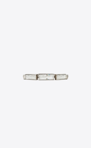 YSL Rhinestone Bangle In Metal Silver | CPD165847
