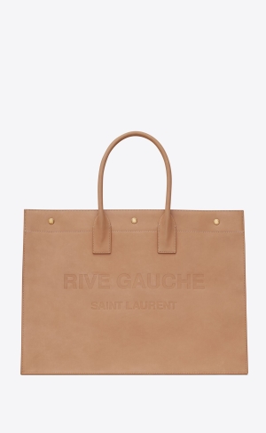 YSL Rive Gauche Large Tote Bag In Smooth Läder Orange | LVT597402