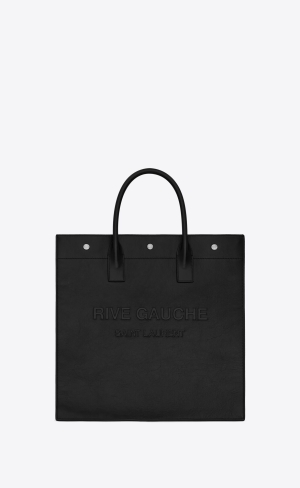YSL Rive Gauche North/South Tote Bag In Smooth Läder Svarta | XMG908165