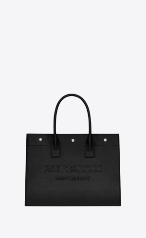 YSL Rive Gauche Small Tote Bag In Smooth Läder Noir | HNX613052