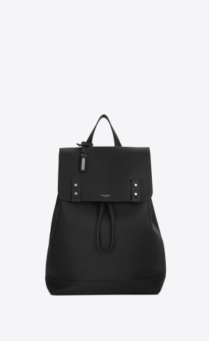 YSL Sac De Jour Backpack In Grained Läder Svarta | JBY642970