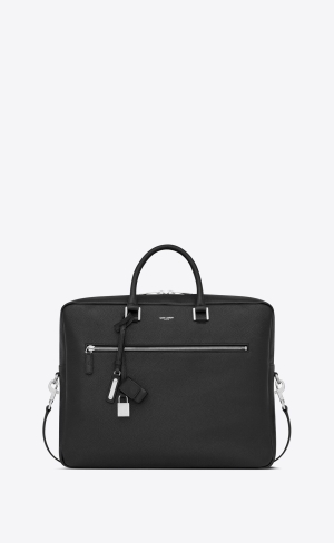 YSL Sac De Jour Large Briefcase In Grained Läder Svarta | YMS351048
