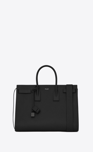 YSL Sac De Jour Large In Grained Läder Svarta | EWY497182