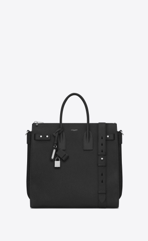 YSL Sac De Jour North/South In Grained Läder Svarta | URG624870