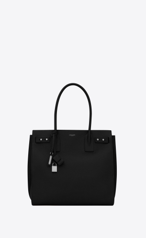 YSL Sac De Jour North/South Tote In Grained Läder Svarta | LUR740569