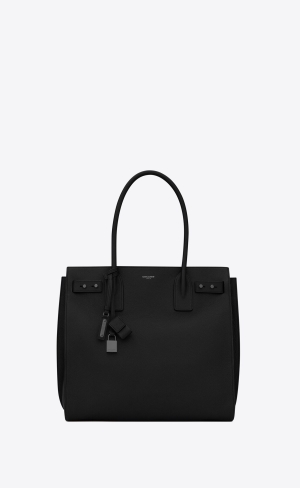 YSL Sac De Jour North/South Tote In Grained Läder Svarta | SYV105627