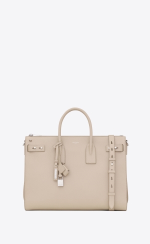 YSL Sac De Jour Thin Large In Grained Läder Ljusblå | OYZ097816