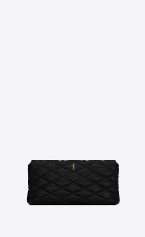 YSL Sade Large Clutch In Lambskin Svarta | PXJ290613