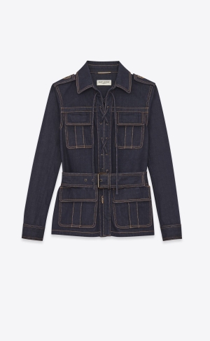 YSL Saharienne Jacket Mörkblå | ZGA128679