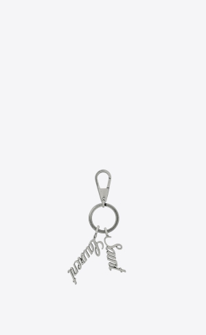 YSL Saint Laurent Keyring In Metal Silver | OXP785693