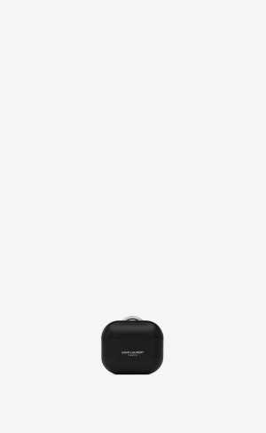 YSL Saint Laurent Paris Airpods 3 Holder In Smooth Läder Svarta | WHR237648