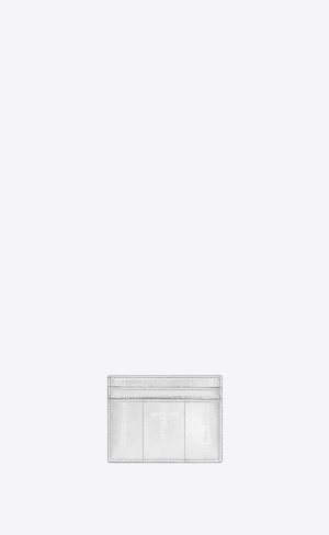 YSL Saint Laurent Paris Credit Card Case In Eel Silver | PLN029537
