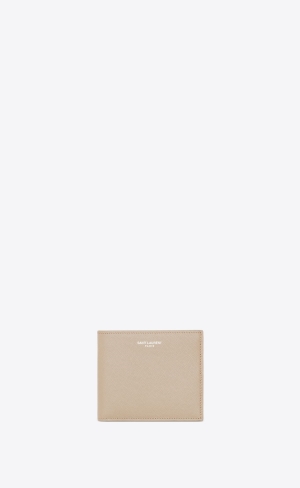 YSL Saint Laurent Paris East/West Wallet In Grain De Poudre Embossed Läder Ljusblå | WTG918307