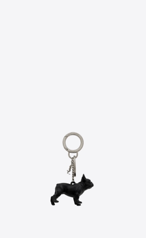 YSL Saint Laurent Pepe Keyring Svarta Vita | QGO870961