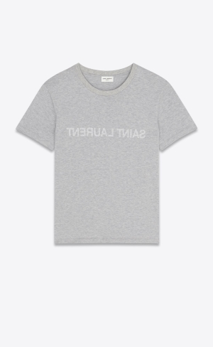 YSL Saint Laurent Reverse T-shirt Gris Chine Et Naturel | ELH310865