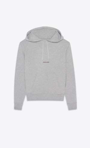 YSL Saint Laurent Rive Gauche Hoodie Grå | HAV028679