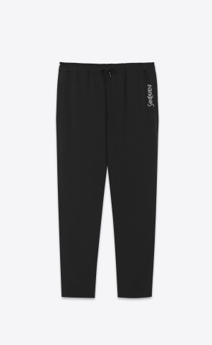 YSL Saint Laurent Sweatpants In Crepe Satin Svarta | XVY816750