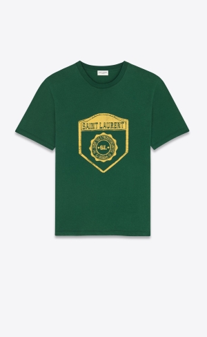 YSL Saint Laurent T-shirt Vert Et Jaune | RHY028619
