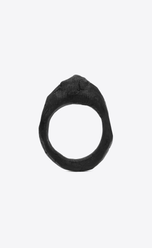 YSL Scratch Volcanic Bangle In Wood Silver Svarta | UPF394175