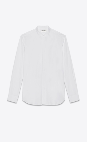 YSL Shirt In Bomull Poplin Vita | HQD954672