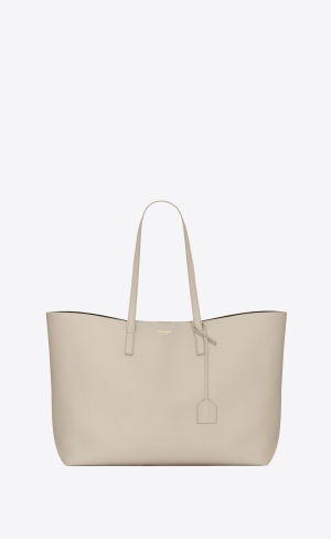 YSL Shopping Saint Laurent E/W In Supple Läder Blanc Vintage | PCH894750