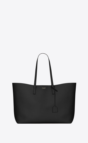 YSL Shopping Saint Laurent E/W In Supple Läder Svarta | YQB705169