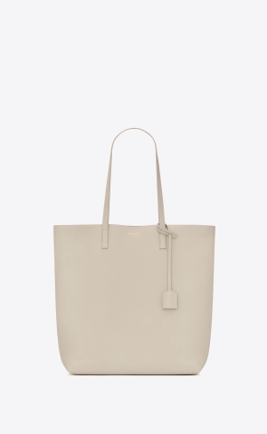 YSL Shopping Saint Laurent N/S In Supple Läder Vita | YLO925173