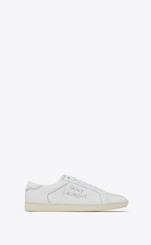YSL Sl/08 Low-top Sneakers In Smooth Läder Blanc Optique | LQY431689