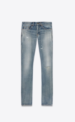 YSL Slim-fit Jeans Blå | KCZ295831