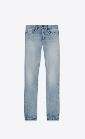 YSL Slim-fit Jeans Ljusblå | GYW869072