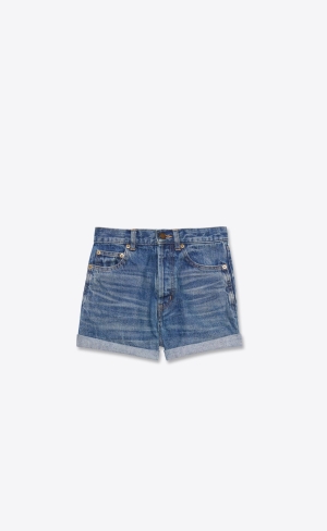 YSL Slim-fit Shorts Mörkblå | HVX275961