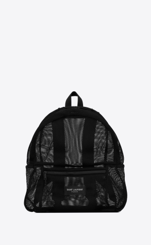 YSL Slp Backpack In Mesh And Nylon Svarta | JVB674195