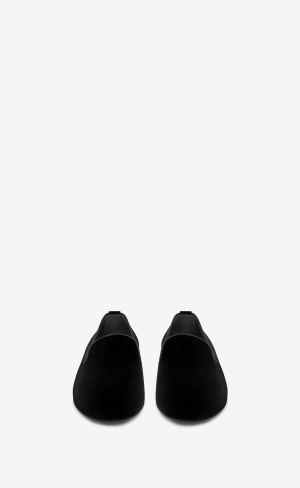 YSL Smoking 15 Slippers In Velvet Svarta | DGS905671