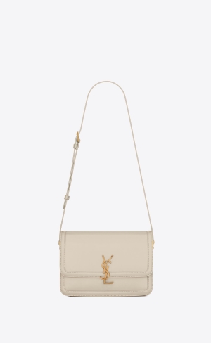 YSL Solferino Medium Satchel In Box Saint Laurent Läder Blanc Vintage | BQA672598