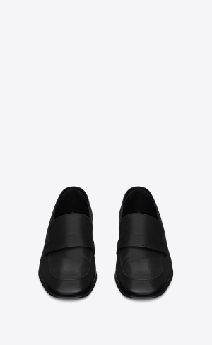 YSL Solferino Penny Slippers In Smooth Läder Noir | BST294158