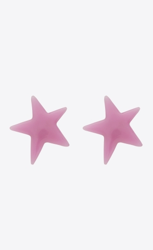 YSL Star Earrings In Metal And Resin Guld Rosa | OTN781904