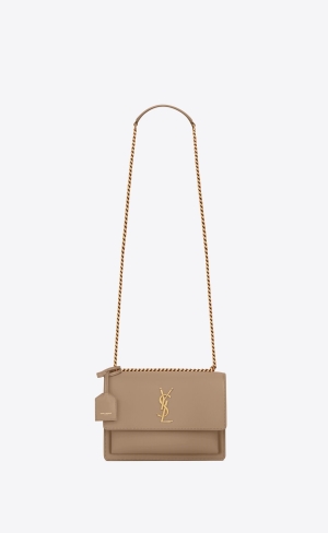 YSL Sunset Medium In Smooth Läder Bruna | KML645283