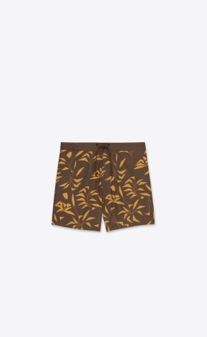 YSL Sunset Print Swim Shorts Orange | FVN845023