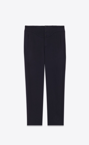 YSL Sweatpants In Crepe Satin Blå | AOI089214