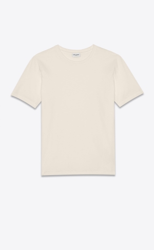 YSL T-shirt In Bomull Beige | VFO495613