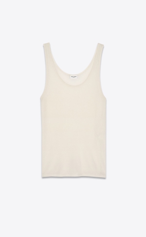 YSL Tank Top In Jersey Beige | LGH436185