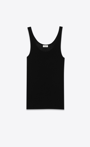 YSL Tank Top In Jersey Svarta | NQR765092