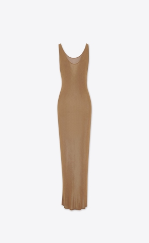 YSL Tank Top Klänning In Knit Noisette | UCR306985