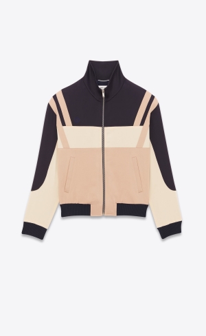 YSL Teddy Jacket In Crepe Satin Beige | VFH607538