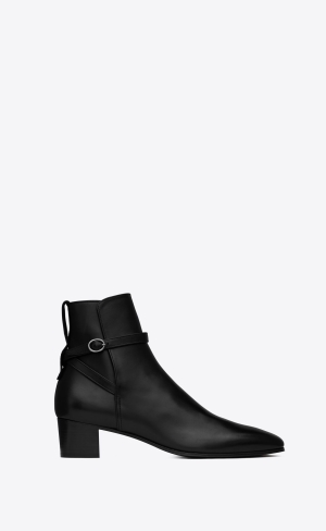 YSL Terry Jodhpur Boots In Smooth Läder Noir | SQP612805