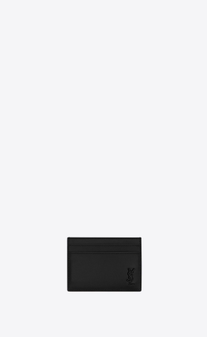 YSL Tiny Cassandre Card Case In Matte Läder Svarta | AEL580943