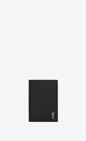 YSL Tiny Cassandre Passport Case In Matte Läder Svarta | GOQ261849