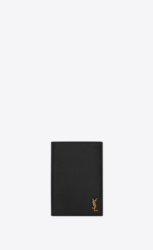 YSL Tiny Cassandre Passport Case In Smooth Läder Svarta | RQZ105427