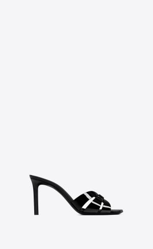 YSL Tribute Mules In Lack Läder Svarta | JGZ701532